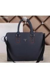 PRADA Saffiano Leather Business Briefcase 500466 Royal VS01468