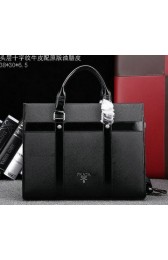 PRADA Saffiano Leather Business Briefcase 51661 Black VS03465