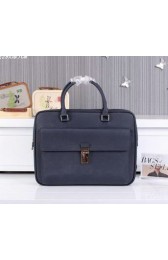 PRADA Saffiano Leather Business Briefcase 69091 Blue VS00666