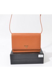 Prada Saffiano Leather Crossbody Wallet Bag 1M1361 in Orange with Gold Hardware XZ VS09075