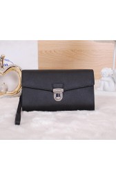 Prada Saffiano Leather Document Holder VR0075 Black VS03882