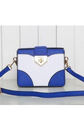 Prada Saffiano Leather Flap Bag BN5045 Blue VS00748