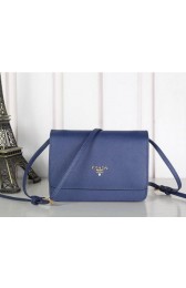Prada Saffiano Leather Flap Shoulder Bag BT1213 Royal VS04998