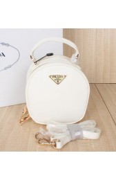 Prada Saffiano Leather Hobo Bags BL0896 OffWhite VS09720