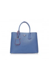 Prada Saffiano Leather Tote Bags BN2756 Blue VS01497