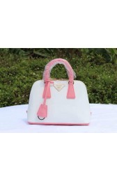 Prada Saffiano Leather Two Handle Bag BL0838P White VS07233