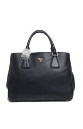 Prada Shopper Tote BN2579 in Black Original Clafskin Leather XZ VS02595