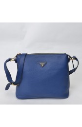 Prada Shoulder Hobo Bag BT0979 in Blue Original Clafskin Leather XZ VS09054