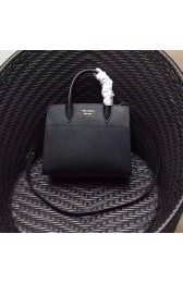 Prada Small Bibliotheque Saffiano Leather Bag Black and Red 1BA050 VS03225
