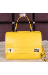 Prada Smooth Leather Tote Bags BN2796 Yellow VS02989