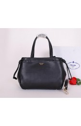 Prada Soft Calf Leather Tote Bag BR5104 Black VS09473