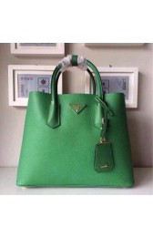 Prada Twin Saffiano Leather Cuir Large Tote BN2756 in Green with Gold Hardware Mingd VS04031