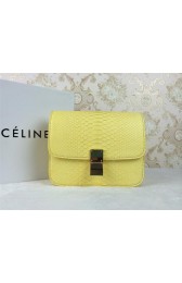 Quality Celine Classic Box Small Flap Bag Snake Leather 11042 Yellow VS02415