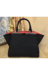 Quality Fendi 3Jours Tote Bag Calfskin Leather F9666 Black VS05058