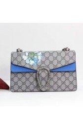 Quality Gucci Dionysus GG Blooms Shoulder Bag Blue 400249 VS07382