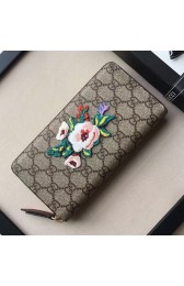 Quality Gucci Embroidered Flowers Zip Wallet 456863 VS05890