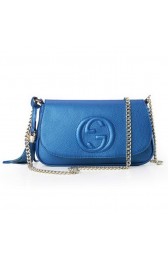 Replica 1:1 Gucci Soho Original Leather Shoulder Bag 336752 Blue VS00492