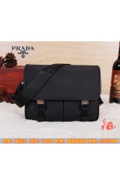 Replica 1:1 Prada Grainy Leather Messenger Bag VA0769 Black VS00777
