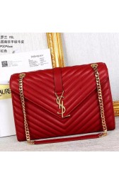 Replica 1:1 Saint Laurent Classic Large Monogram College Bag In Burgundy Matelasse Leather Y2590 VS08237