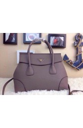 Replica AAA Prada Calfskin Leather Top Handle Bag in Grey Fug VS03341