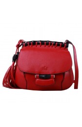 Replica Best Gucci Nouveau Fringe Original Leather Shoulder Bag 347100 Red VS08471