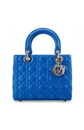Replica Best Lady Dior Bag mini Bag Blue Original Sheepskin Leather D44551 Gold VS00489