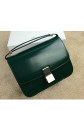 Replica Celine Classic Box Small Flap Bag Smooth Leather C11042 Green VS01810