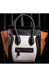 Replica Celine Luggage Mini Tote Bag Original Goat Leather CLS3308 White&Black&Brown VS09596