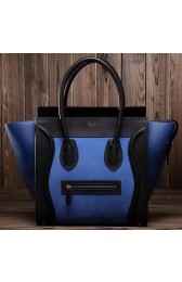 Replica Celine Luggage Mini Tote Bag Suede Leather Ci3308 Blue&Black VS02508