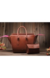 Replica Celine Luggage Phantom Original Leather Bags 3052 in Brown with a Clutch Bag YD VS09390