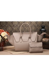 Replica Celine Luggage Phantom Original Togo Leather Bags 3052 in Grey with a Clutch Bag YD VS03382