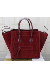 Replica Celine Luggage Phantom Tote Bag Suede Leather CT13341 Burgundy VS01116