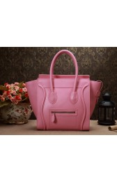 Replica Celine Mini Luggage 3308 in Cherry Pink Original Leather VS00868