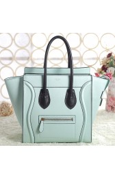 Replica Celine Mini Luggage 3308 in Mint Green with Black Original Leather VS07177