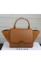 Replica Celine MINI Trapeze Bag Suede Leather CT3345 Wheat VS01052
