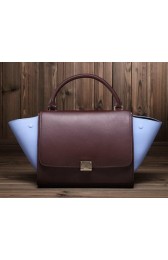 Replica Celine Trapeze Bag Original Leather C3342 Burgundy&Lavender VS02335