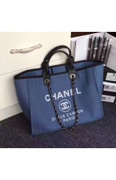 Replica Chanel Blue Canvas Large Deauville Shopping Bag A68046 VS05826