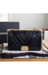 Replica Chanel Chevron Medium Boy Bag Black A67086 VS00849