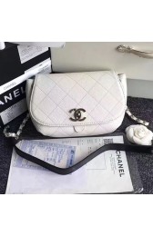Replica Chanel Grained Calfskin Shoulder Bag White A92949 VS07753
