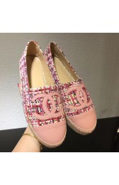 Replica Chanel Tweed Espadrille Flat Pink CH073004 VS05861