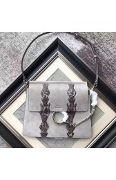 Replica Chloe Faye Smooth & Suede Calfskin Shoulder Bag Grey C301220 VS03926