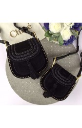 Replica Chloe Hudson Calfskin Shoulder Bag Black 210710 VS02804