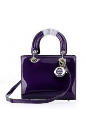 Replica Christian Dior CD6325 Purple Patent Mini Lady Dior Bag Gold VS01770