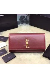 Replica Classic Monogram Saint Laurent Clutch in Burgundy Grained Leather 326079 VS07607
