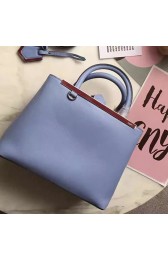 Replica Fendi Petite 2jours Calfskin Shopper Bag Blue F51130 VS01826