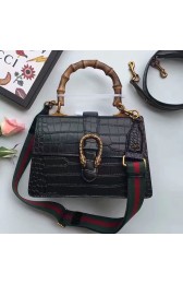 Replica Gucci Dionysus Croco Leather Top Handle Bag Black 448075 VS01403