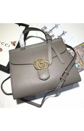 Replica Gucci GG Marmont Leather Top Handle Bag Grey 421890 VS08866