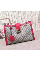 Replica Gucci Padlock GG Supreme Canvas Shoulder Bag Red 479197 VS07909