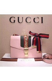 Replica Gucci Sylvie Leather Shoulder Bag 421822 Pink VS01718