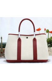 Replica Hermes Garden Party 36cm Tote Bag Canvas Burgundy VS01258